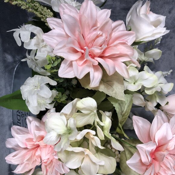 Atrificial Flower Arrangement Spring Home Decor Centerpiece Handmade Faux Accent - Picture 3 of 10